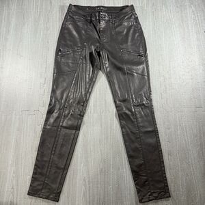 White House Black Market The Skinny Shiny Metallic Black Skinny Pant Size 8
